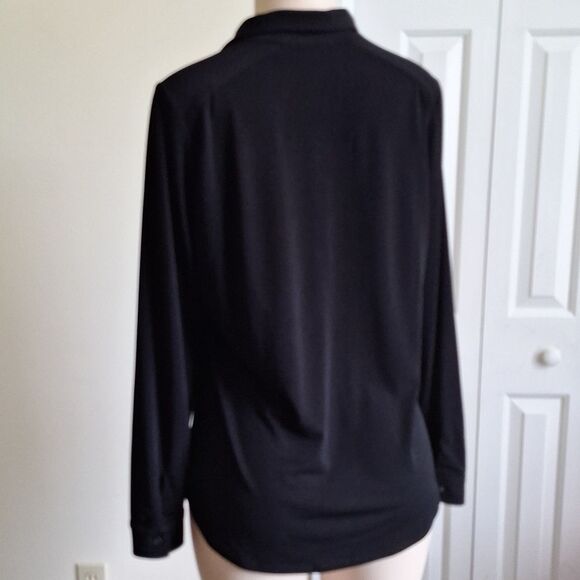 Adrianna Papell Black Button Down Shirt Size M - Picture 5 of 10